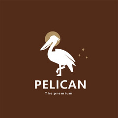 animal pelican natural logo vector icon silhouette retro hipster