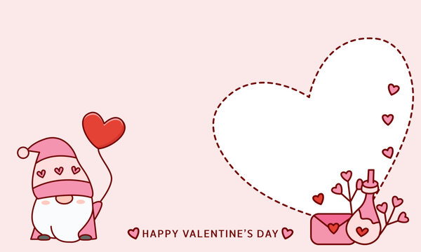 Valentine's day background with gnomes