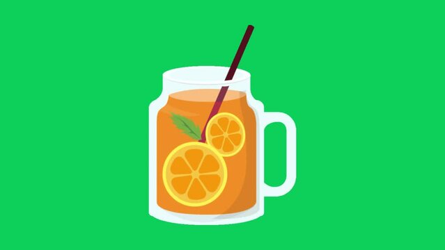 orange juice and ice
