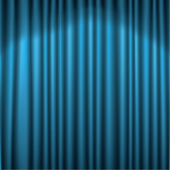 Obraz premium Blue silky curtain texture background. Vector Illustration