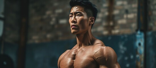 Advice given by a male Asian personal trainer - obrazy, fototapety, plakaty