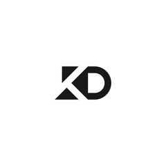 KD monogram logo in black and white color with negative space style.