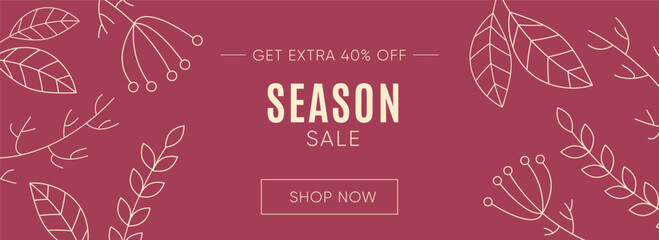 Creative season sale banner with discount text