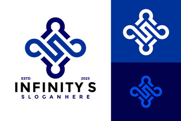Infinity Letter S Logo design vector symbol icon illustration