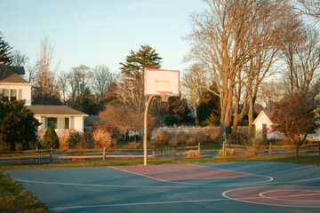A basketball court in Greenport, New York