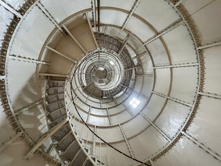 Spiral staircase in the lighthouse in the city of Poti