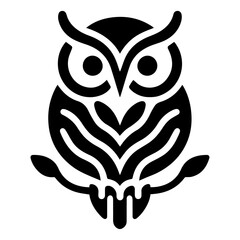 Owl vector silhouette, Owl Tattoo vector art illustration black color