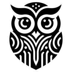 Owl vector silhouette, Owl Tattoo vector art illustration black color