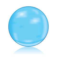 Blue glassy transparent sphere