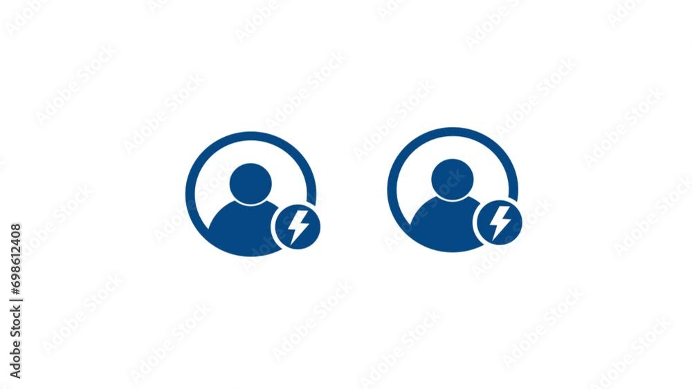 Poster man with volt icon, simple design add concept animation