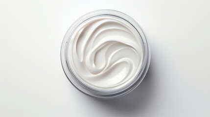 Elegance in Skincare: Cream Stroke on White Background - Beauty and Wellness Concept with Anti-Aging Texture for Health and Luxury Spa Treatments.