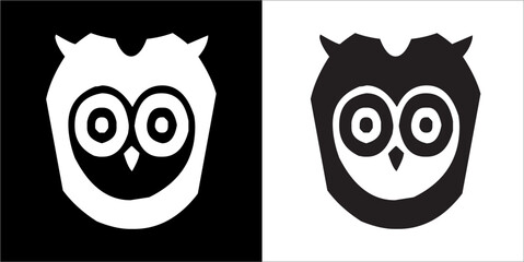 Illustration vector graphics of face owl icon