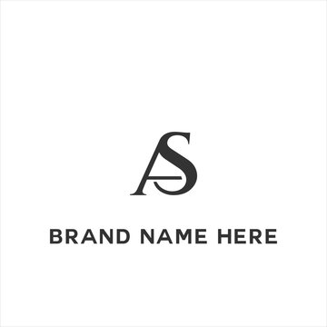 AS logo. A S design. White AS letter. AS, A S letter logo design. Initial letter AS linked circle uppercase monogram logo. A S letter logo vector design.	
