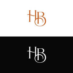 HB logo. H B design. White HB letter. HB, H B letter logo design. Initial letter HB linked circle uppercase monogram logo. H B letter logo vector design.	
