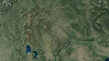 North Macedonia outlined. Low-res satellite map