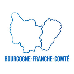 Bourgogne-Franche-Comté (BFC) region abstract outline map. Isolated vector illustration
