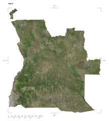 Angola shape isolated on white. High-res satellite map © zelwanka