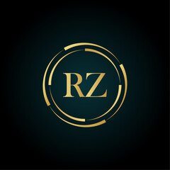 Royal Letter RZ Logo Template. RZ Luxury golden letter logo. RZ letter logo design. RZ creative golden latter logo design. Initial RZ Letter. RZ logo design template vector illustration