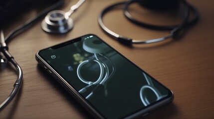 a stethoscope being replaced into an iPhone data Ai Generative