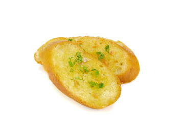 Garlic bread isolated on white background