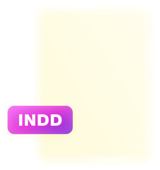 indd file icon glassmorphism style with gradient, blur and transparency.