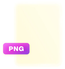 png file icon glassmorphism style with gradient, blur and transparency.