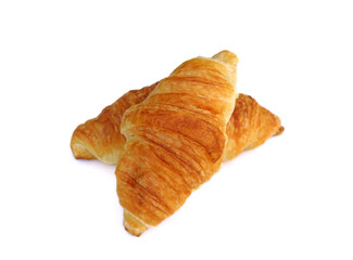 Plain croissant on white background
