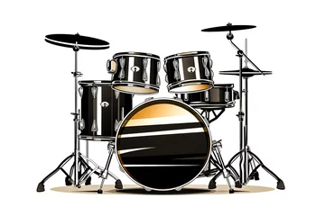 Fotobehang Realistic drum set isolated on white background. © puhimec