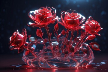 Red Transparent Roses