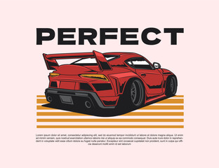 90s super car design illustration vector graphic