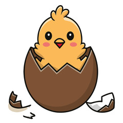 chick hatching from an egg Easter graphics