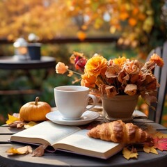 cup of tea with flowers