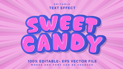 3d Minimal Word Sweet Candy Editable Text Effect Design Template, Effect Saved In Graphic Style