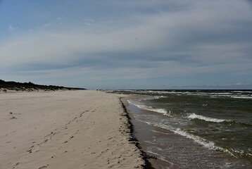 sandy seashore. Poland Baltic Sea
