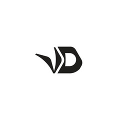 Initial letter vd logo design template, dv vector illustration - obrazy, fototapety, plakaty