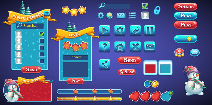 Set buttons, boosters and other elements for Cheerful Winter