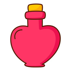Obraz premium Love poison bottle with heart shape icon.