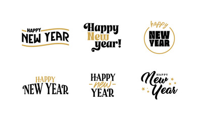 Fototapeta premium Happy new year logo bundle.