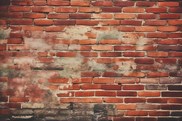 Old red brick wall background	
