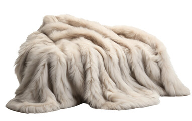 A Captivating Glimpse into a Cozy Faux Fur Throw Blanket for Snuggling On a White or Clear Surface PNG Transparent Background.