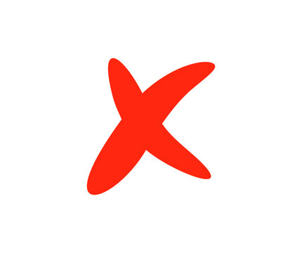 Red cross sign icon. X symbol. Red cross mark, NO sign vector design and illustration.