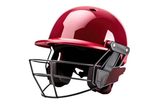 Cricket Helmet On a White or Clear Surface PNG Transparent Background.