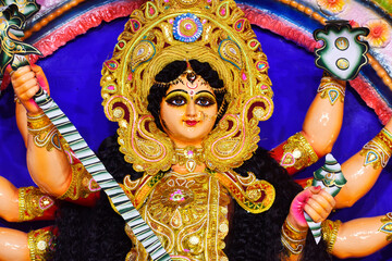 Devi Durga is the Supreme goddess, symbolizing power, protection, and triumph of good over evil