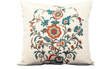 Exploring the Stylish World of a Decorative Throw Pillow, Where Intricate Details Elevate Cushion Chic On a White or Clear Surface PNG Transparent Background.