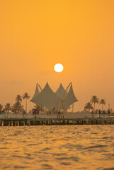 sunset at vembanad lake