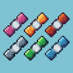 Fototapeta na wymiar Pixel art sets of candy icon with variation color item asset. candy icon on pixelated style. 8bits perfect for game asset or design asset element for your game design asset