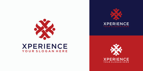 Letter X logo design of rotating person