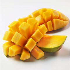 a mango cut into pieces