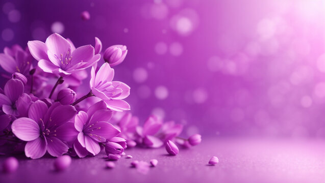 purple flowers a light purple background  ai image 