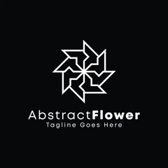 Abstract flower logo design and iconic symbol. The floral vector logo symbol
